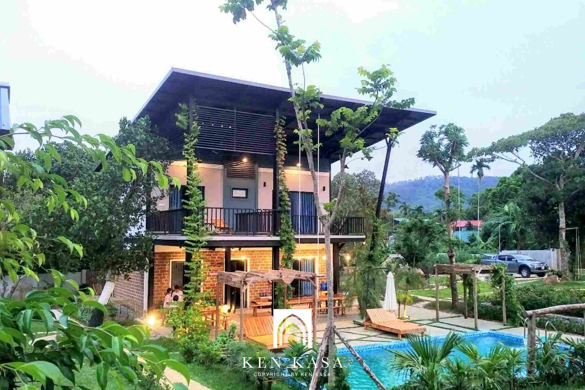 Mẫu nhà homestay 2 tầng padme homestay ba vì 